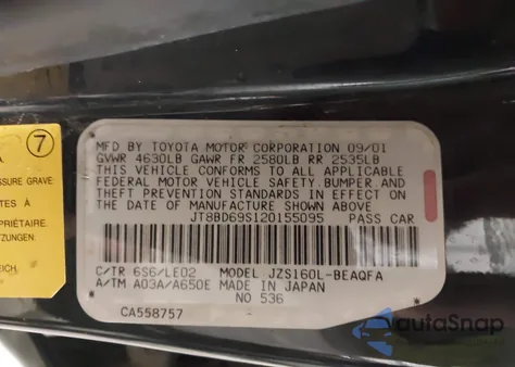 2002 Lexus Gs 300 z USA, uszkodzony, nr VIN JT8BD69S120155095